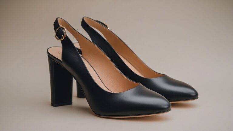 Italian Leather 65mm Black Block Heel