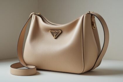 Prada Leather Shoulder Bag Beige BR4311