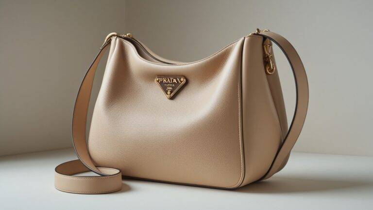 Prada Leather Shoulder Bag Beige BR4311
