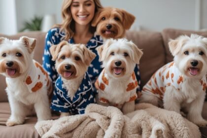 100 Cotton Capri Pajama Sets with Dogs on Them