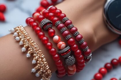 20mm Samsung Red Beaded Watch Bands