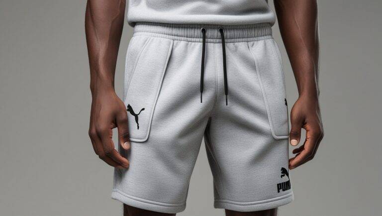 Puma Mens Embossed Logo Fleece Shorts Cotton