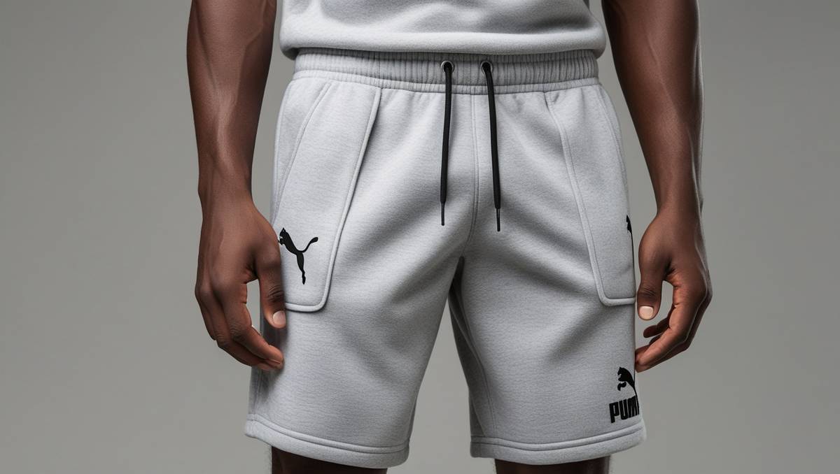 Puma Mens Embossed Logo Fleece Shorts Cotton