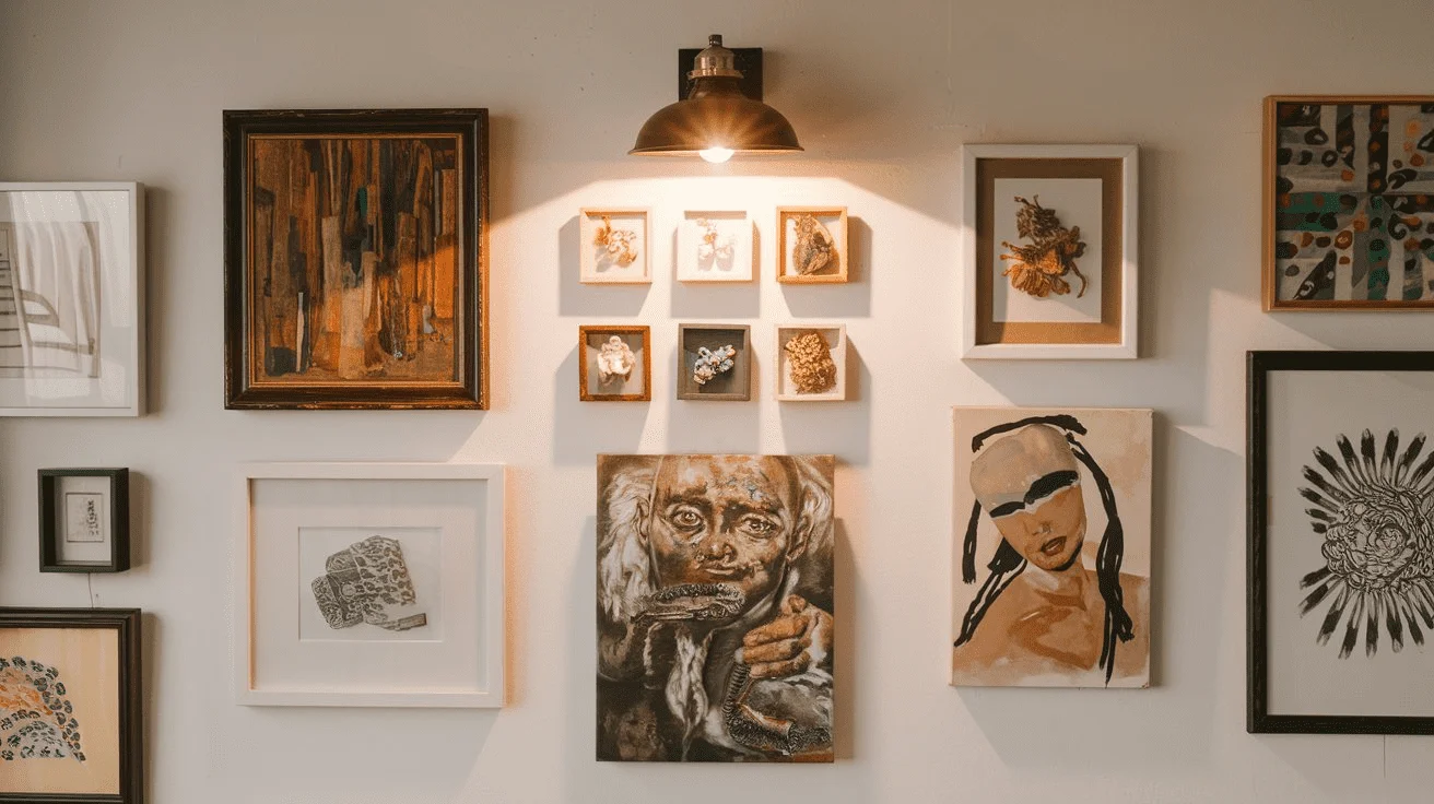 Gallery Wall Light Over 3x3 Battery Operated
